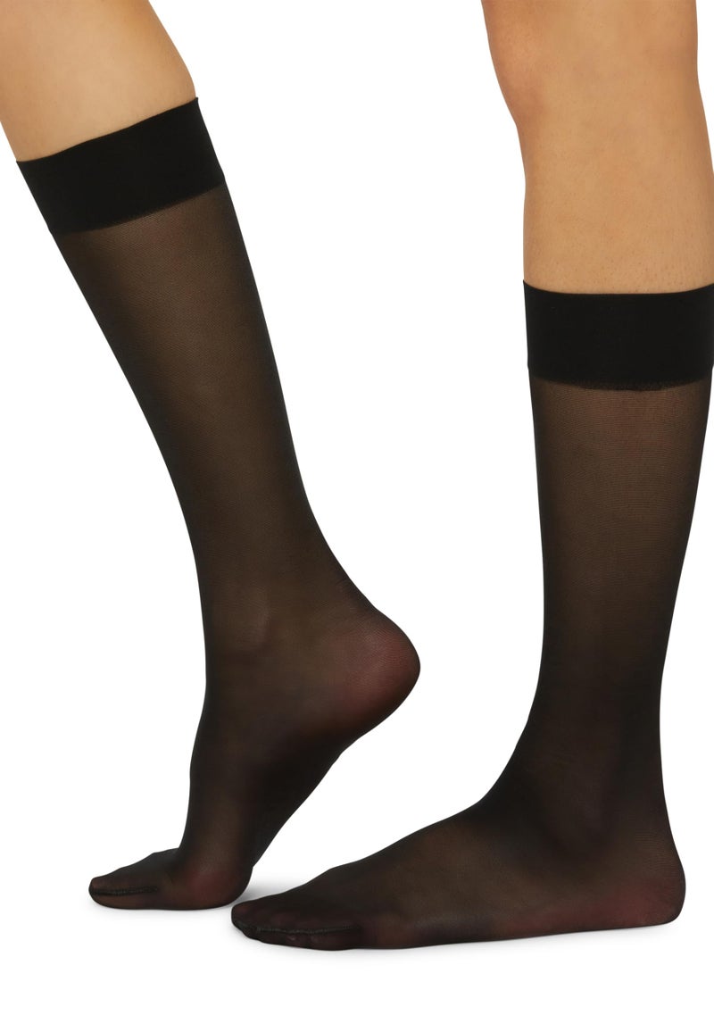 Wolford Satin Touch 20 Knee-Highs for Women Silky Smooth Sheer Socks with Elegant Sheen Comfortable Fit for All-Day Wear Small Black - Image 1